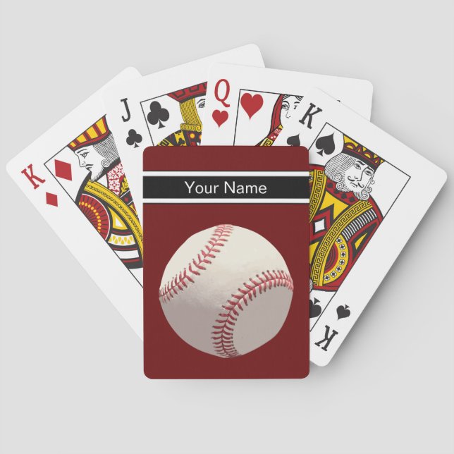Baseball Theme Personalised Playing Cards (Back)