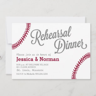 Baseball theme Rehearsal Dinner invitation