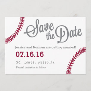 Baseball theme Save the Date Invitation