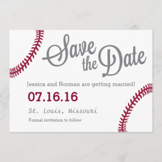 Baseball theme Save the Date Invitation