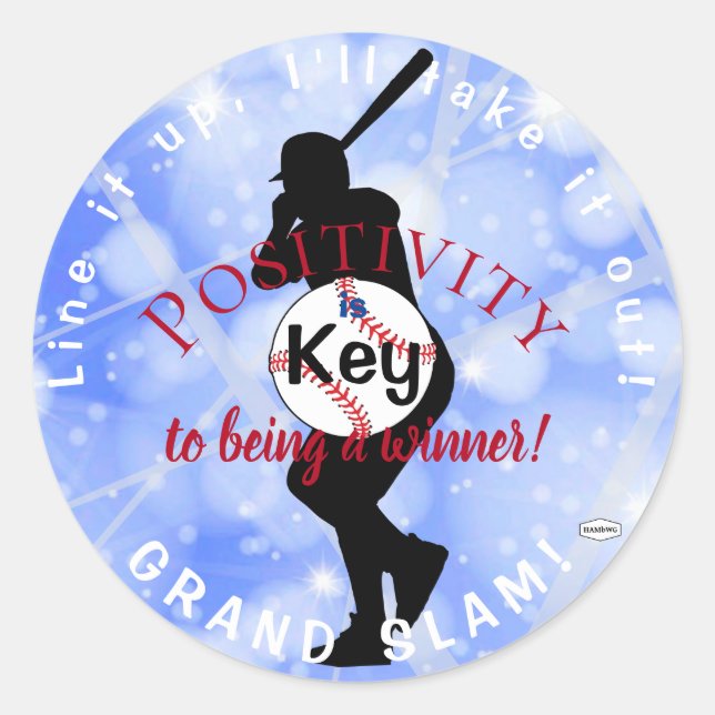 Baseball Theme Stickers Light Blue HAMbyWG (Front)