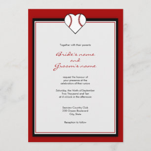 Baseball Theme Wedding Invitations
