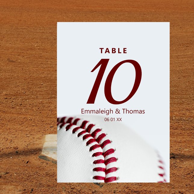 Baseball Theme Wedding Table Number (Creator Uploaded)