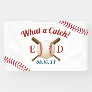 Baseball Theme What a Catch Sports Wedding Welcome Banner