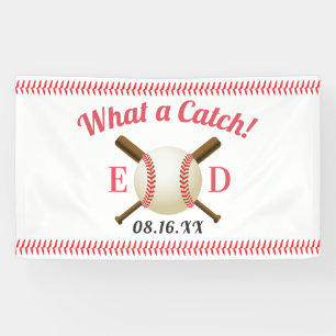 Baseball Theme What a Catch Wedding Welcome Banner