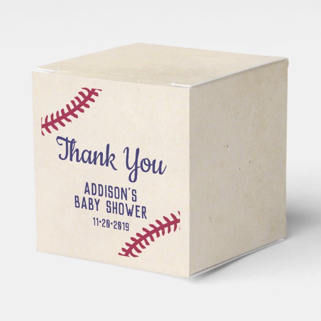 Baseball Themed Baby Shower Favour Box (Front Side)