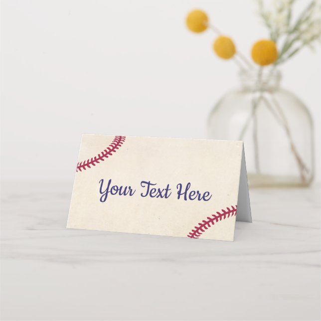 Baseball Themed Baby Shower Tent Cards (Front)