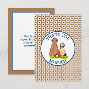 Baseball Themed Baby Shower  Thank You Card