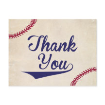 Baseball Themed Baby Shower Thank You Postcards