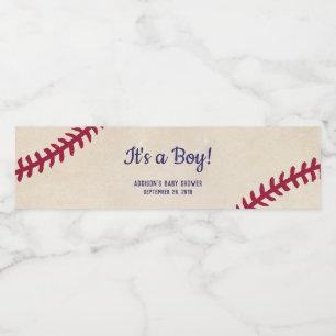 Baseball Themed Baby Shower Water Bottle Labels