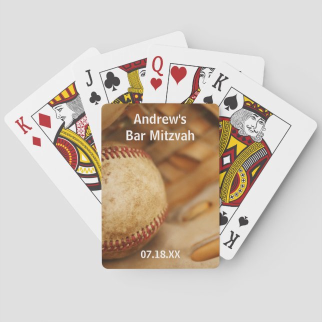 Baseball Themed Bar Mitzvah Playing Cards (Back)