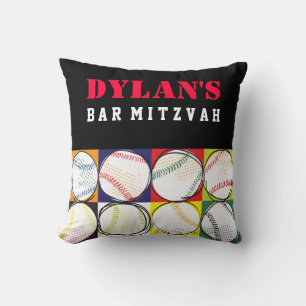 Baseball Themed Bar Mitzvah Sign-In Memory Board C Cushion