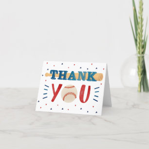 Baseball Themed Birthday Thank You Cards
