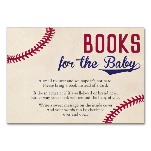 Baseball Themed Bring a Book Card Inserts (Front)