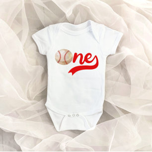 Baseball Themed ONE 1st Birthday Baby Bodysuit