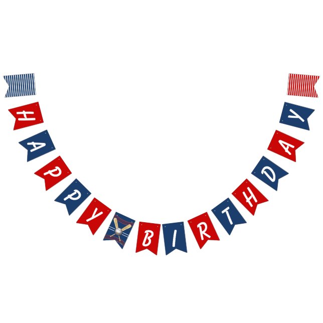 Baseball Themed Personalised Birthday  Bunting (All)