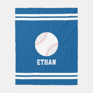 Baseball Themed Personalised Kids Fleece Blanket