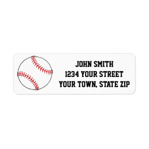 Baseball Themed Return Address Labels