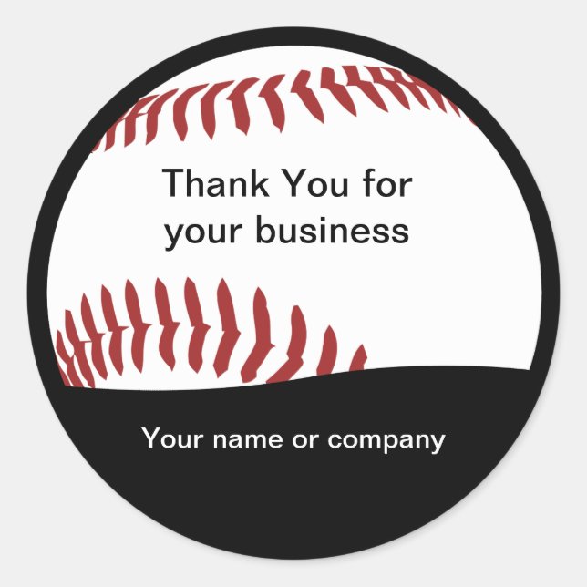 Baseball Themed Thank You Stickers (Front)