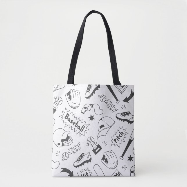Baseball-Themed Tote Bag (Front)