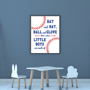 Baseball Themed What Little Boys Are Made Of  Poster