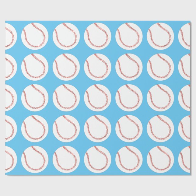Baseball Themed Wrapping Paper (Flat)