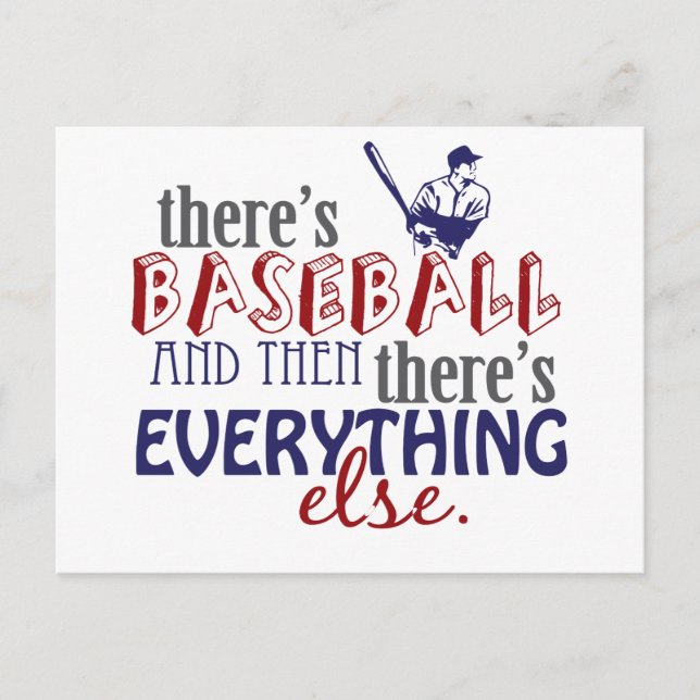 baseball then eleverything else postcard (Front)