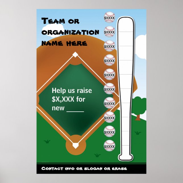 Baseball Thermometer Poster (Front)