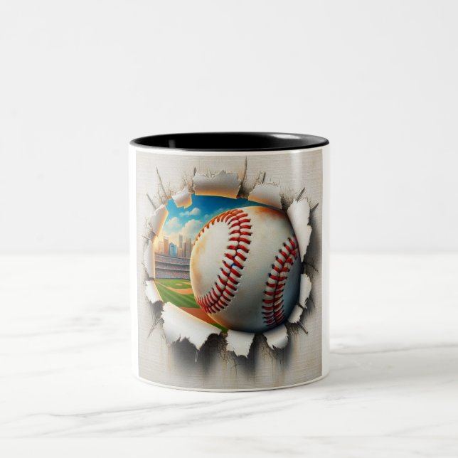 Baseball through glass mug (Center)