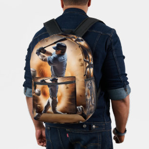 Baseball Thunder Pitch, Printed Backpack