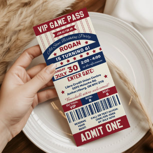 Baseball Ticket Birthday Party Invitation
