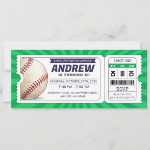 Baseball ticket birthday Rookie of the Year Invitation