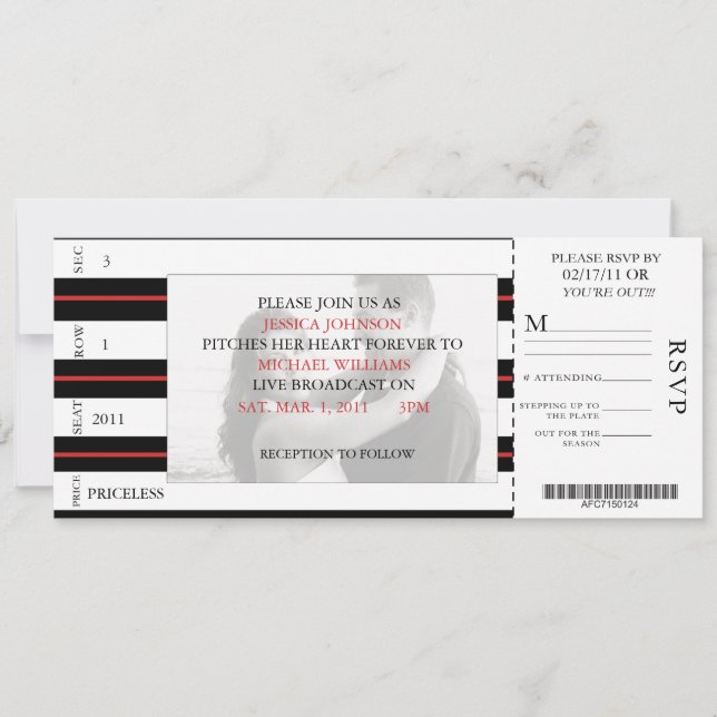 Baseball Ticket Invitation (Front)