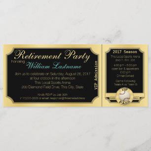Baseball Ticket Retirement Party Invitation