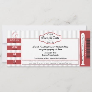 Baseball Ticket Save the Date