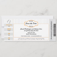 Baseball Ticket Save the Date