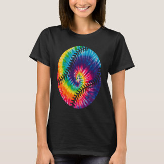 Baseball Tie Dye Rainbow Hippie Baseball Softball  T-Shirt