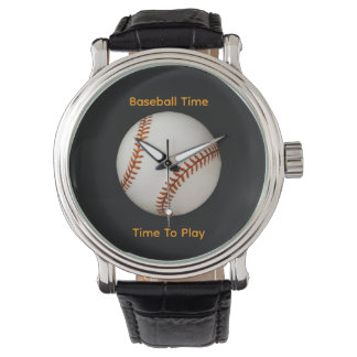 Baseball Time, Time To Play Mens Vintage  Watch