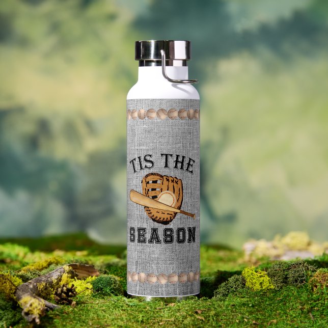 Baseball - Tis The Season - Monogrammed Water Bottle (Outdoor)
