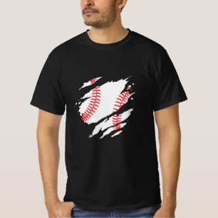 Baseball Torn Shredded Ripped   Cool Baseball T-Shirt