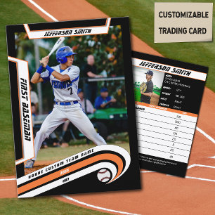 Baseball Trading Card Lively Orange Black