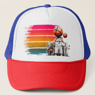 Baseball, Trucker hats with a design of Basketball
