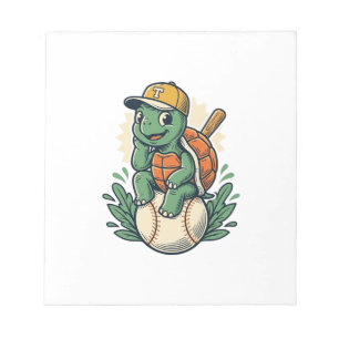Baseball Turtle Vintage Engraving Graphic Design_1 Notepad