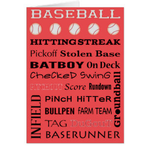 BASEBALL typography Greeting Card