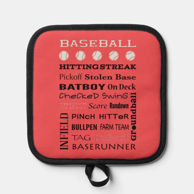 BASEBALL typography  Pot Holder (Front)