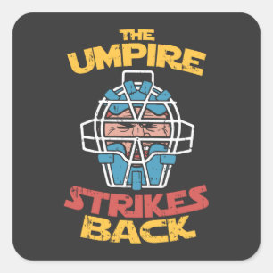 Baseball Umpire Square Sticker