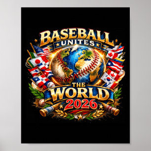 Baseball unites the world 2026 global fan graphic poster
