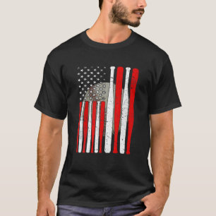 Baseball USA Flag America Vintage 4th of July Men  T-Shirt