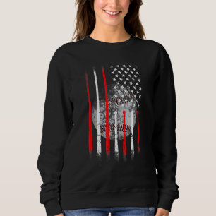 Baseball USA Flag American Flag Vintage Sweatshirt