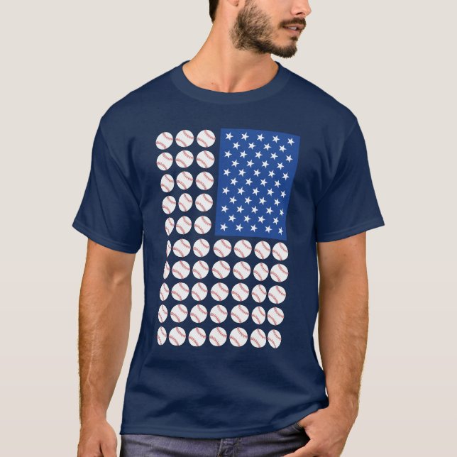 BASEBALL USA FLAG T-Shirt (Front)